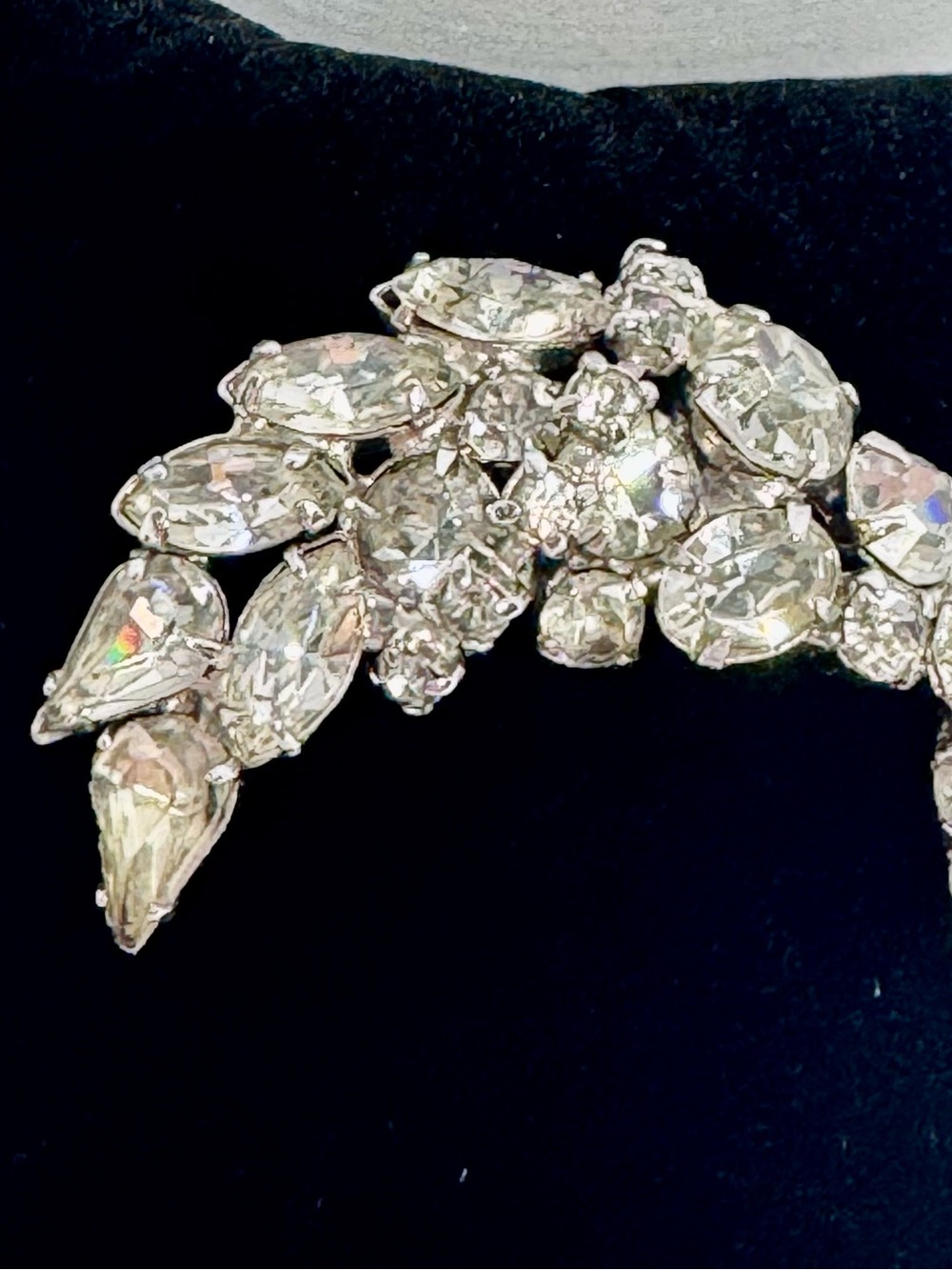 Crystal Statement Brooch- Silver Clear Sparkle